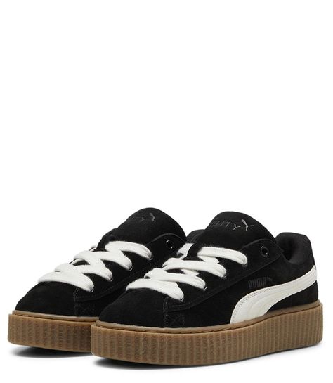 Puma X Fenty Black-White Creeper Phatty White Creepers, Fenty Shoes, Fenty Creepers, Puma Creepers, Puma X Fenty, Loafers Boots, Puma Fenty, Fenty X Puma, Puma X