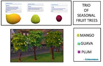 Mod The Sims - Harvestable Season fruit tress - Mango, Guava, Plum (Update 10 Jan 2017) The Sims 4 Garden, Sims 4 Landscaping, Sims 4 Stuff Packs, Sims 4 Home Cc, Sims 4 Castaway, Sims4 Food, Sims 4 Garden, 4 Witches, Guava Tree