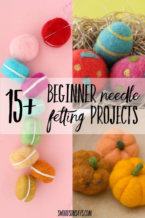 How To Make Felting Wool, How To Do Wool Felting, Beginning Felting Projects, Wool Felting For Beginners, Learn Needle Felting, Needle Felting Easy Simple, Felt Roving Crafts, Needle Felting On Styrofoam Balls, Beginner Needle Felting Ideas