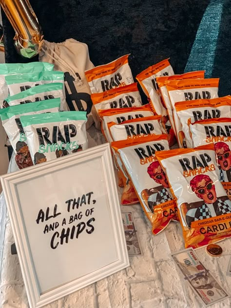 Chip Birthday Party Ideas, 90s Theme 2nd Birthday, Hip Hop Party Food Ideas, 50 Cent Birthday Party, 2000s Sayings, 2pac Birthday Party Ideas, Snoop Dog Party Theme, Threenager Party Ideas Boy, Aint Nothing But A Three Thang