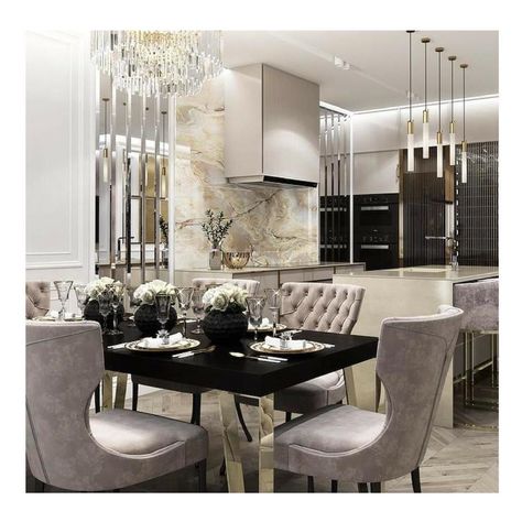 Luxury Dining Tables, Kitchen Interior Design Decor, Luxury Dining Room, Home Design Living Room, Interior Modern, Kitchen Inspiration Design, Dining Table Design, Decor Home Living Room, Modern Dining Table