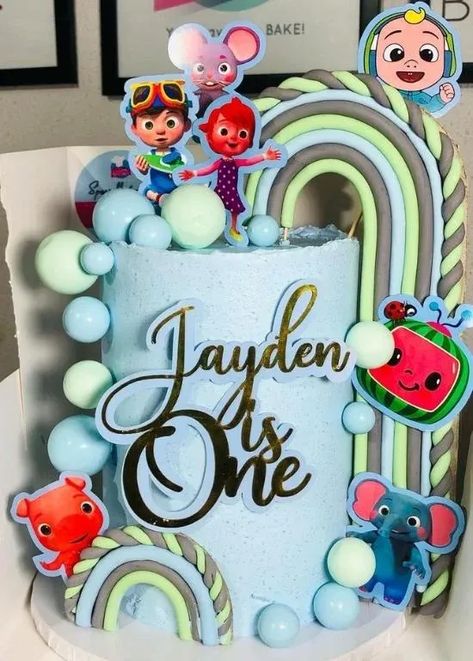 baby blue theme is an excellent choice.

#CocomelonCandyCane
#CocomelonPartyCake
#KidsPartyCakes
#BlueCocomelonCake
#CocomelonBirthday
#CandyCaneCake
#CocomelonThemeCake
#PlayfulBirthdayCake
#ChildrensBirthdayCakes
#CocomelonCelebration Cake With Balls, Cocomelon Cake Ideas, Butterfly Cake Decorations, Cocomelon Cake, Melon Cake, Two Layer Cakes, Blue Frosting, White Buttercream, Balloon Cake