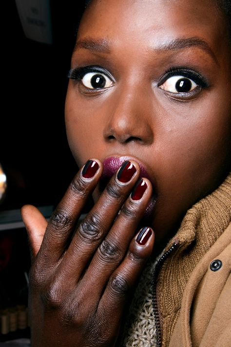 Dark Skin Nails, Nails Dark Skin, Dark Color Nails, Red Press On Nails, Bold Nails, Nail Journey, Press On Nails Almond, Bad Nails, Press On Nails Coffin