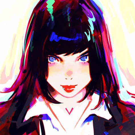 V Illya Kushinov, Kuvshinov Ilya, Ilya Kuvshinov, Anime Portrait, Female Drawing, Face Illustration, Girl Illustration, Female Face, Fairytale Art