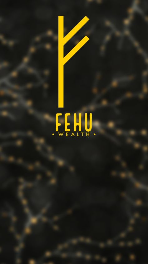 Use this rune to attract Abundance and Wealth. Fehu Rune Wallpaper, Wealth Wallpaper Iphone, Fehu Rune Symbol Wallpaper, Fehu Rune Tattoo, Wealth Tattoos, Wealth Rune, Fehu Rune Symbol, Aesthetically Wallpaper, Rune Wallpaper