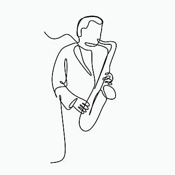 Music Drawings Ideas, Music Line Art, Saxophone Drawing, Man Line Art, Saxophone Tattoo, Music Note Tattoo, Trendy Music, Music Tattoo Designs, Music Drawings