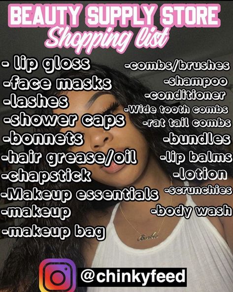 Baddie List, Baddie Checklist, Baddie Essentials List, Baddie Shopping List, Baddie Must Haves, Baddie On A Budget, Cheap Hair Care Routine, Baddie Essentials, Baddie Self Care Shopping List