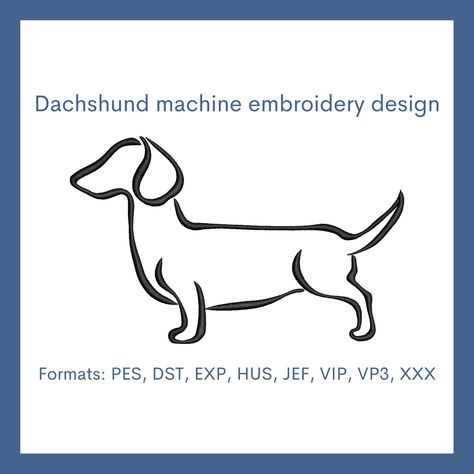 Dog Embroidery Designs, Image List, Sausage Dog, Embroidery Inspiration, Dog Design, Embroidery Files, Dachshund, Machine Embroidery Designs, Machine Embroidery