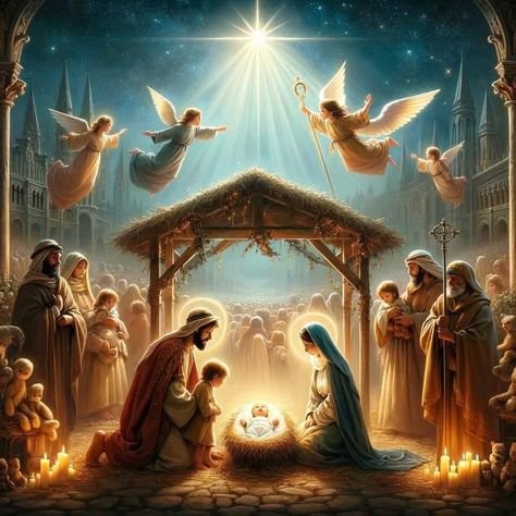 The... - Yesenia’s and Christmas Lovers By:Yesenia Roberts Christmas Nativity Images, Christmas Nature, Nativity Of Jesus, Merry Christmas Gif, Jesus Christmas, Pictures Of Christ, Jesus Photo, Catholic Images, Merry Christmas Images