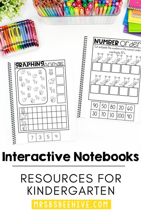 Using interactive notebooks in the kindergarten classroom is a great way to engage students and keep learning organized in one central location! Kindergarten Interactive Notebooks, Interactive Notebook Ideas, Kindergarten Journals, Homeschool Worksheets, Interactive Journals, Keep Learning, Notebook Ideas, Interactive Notebook, Hands On Learning