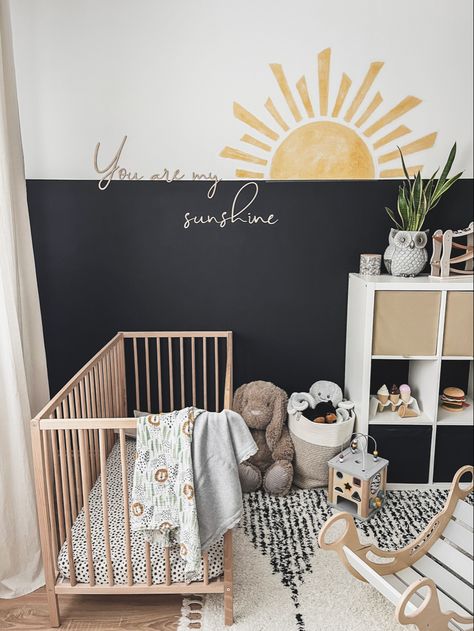 You Are My Sunshine Nursery Boy, Here Comes The Sun Nursery, You Are My Sunshine Nursery, Sunshine Nursery Theme, Sun And Moon Nursery, Sun Nursery, Sunshine Nursery, Baby Room Neutral, Baby Room Themes