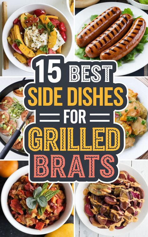 🍤🍹 Elevate your cookout menu with these mouthwatering choices to serve alongside grilled brats! #foodieheaven #grillparty Grilled Brats Recipes, Side Dish For Brats, Sides For Brats Dinners, Grill Sides Dishes, Side For Hamburgers, Sides For Grilling Out, Sides For Brats, Grill Food Ideas, German Side Dishes