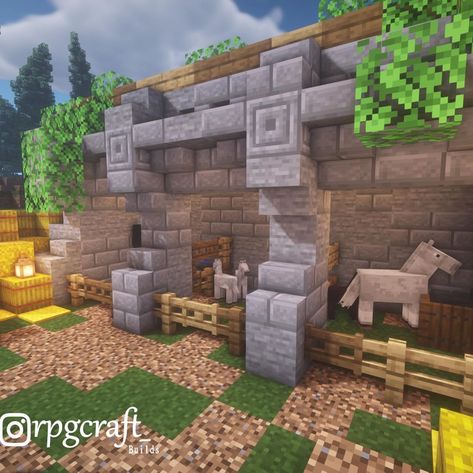 Minecraft Kale, Minecraft Horse Stables, Horse Instagram, Minecraft Horse, Minecraft Village, Minecraft Structures, Minecraft Interior Design, Minecraft Farm, Minecraft Castle