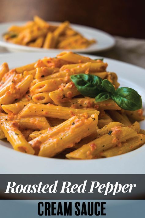 What To Do With Roasted Red Peppers, Roasted Red Pepper Uses, Red Pepper Cream Sauce Pasta, Roasted Pepper Cream Sauce, Roasted Red Pepper Alfredo Sauce, Pasta With Red Pepper Sauce, Roasted Red Pepper Pesto Pasta, Pasta Roasted Red Peppers, Recipes With Roasted Peppers