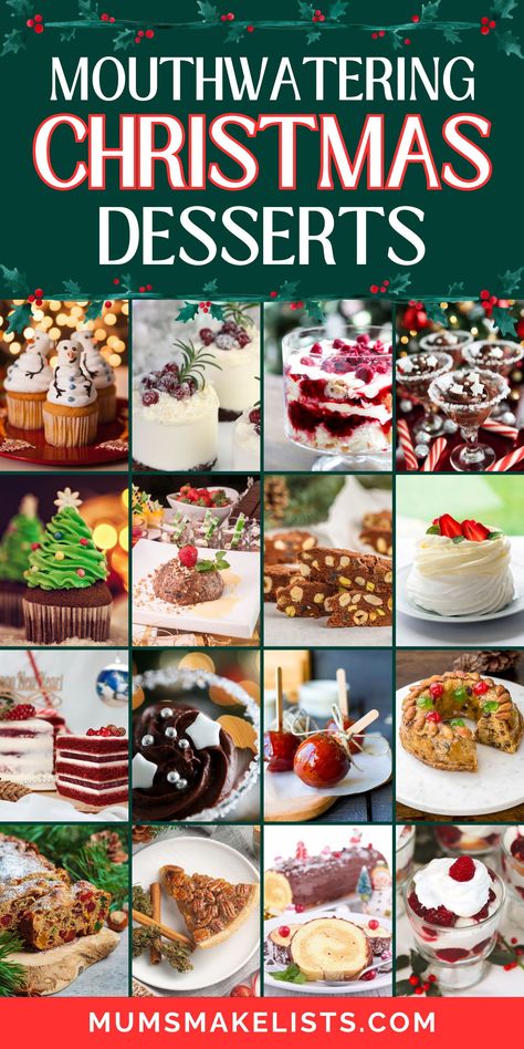 Add sweetness to your holiday with these delicious Christmas desserts! From chocolate yule logs to peppermint bark and festive cheesecakes, these Christmas dessert ideas are perfect for any Christmas party dessert table or family gathering. Bring holiday cheer to your dessert table with these easy-to-make, crowd-pleasing treats. Christmas Sweet Treats, Desserts To Take To A Christmas Party, Christmas Party Food Ideas, Christmas Party Sweet Treats Christmas Desserts Cute, Christmas Dessert Ideas For Party, Christmas Party Dessert Table, Party Food Ideas Christmas, Dessert Ideas For Party, Christmas Party Dessert, Desserts Cute, Party Sweet Treats, Holiday Party Desserts