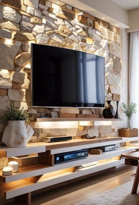 Stone Cladding Interior, Wall Cladding Designs, Living Room Floor Plans, Stone Wall Design, Cladding Design, Stone Wall Cladding, Modern Tv Wall, Wall Tiles Design, Stone Cladding