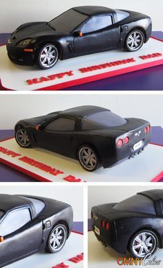 Corvette Cake, Car Cakes For Men, Super Torte, Cars Cake, 21st Birthday Cakes, Sculpted Cakes, Car Cake, Fondant Cupcakes, Crazy Cakes