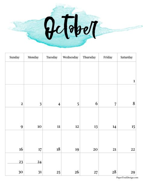 October 2022 Calendar, Paper Trail Design, Printable Yearly Calendar, Free Printable Calendar Templates, Watercolor Calendar, Trail Design, Printables Ideas, January To December, 2022 Calendar