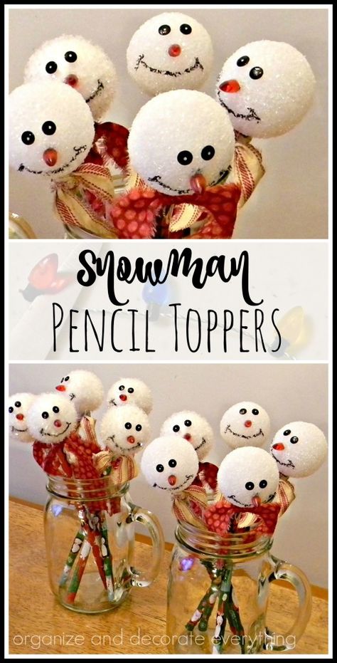 Pencil Toppers Diy, Fundraising Crafts, Christmas Crafts Snowman, Craft Bazaar, Pen Toppers, Pencil Crafts, Christmas Bazaar, Toppers Diy, 2024 Ideas