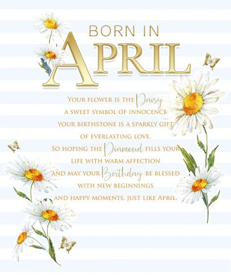 Happy Birthday April, Birthday Female, 1st Birthday Wishes, Birthday Verses, April Birth Flower, Birthday Menu, Cherry Orchard, Special Birthday Cards, Birthday Card Sayings