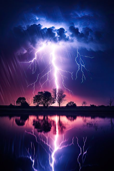 Lightning at night Lighting And Thunder, Lightning At Night, Photo Ciel, Best Nature Images, Image Nature, Lightning Storm, Skull Wallpaper, Phone Background, Pretty Wallpapers Backgrounds