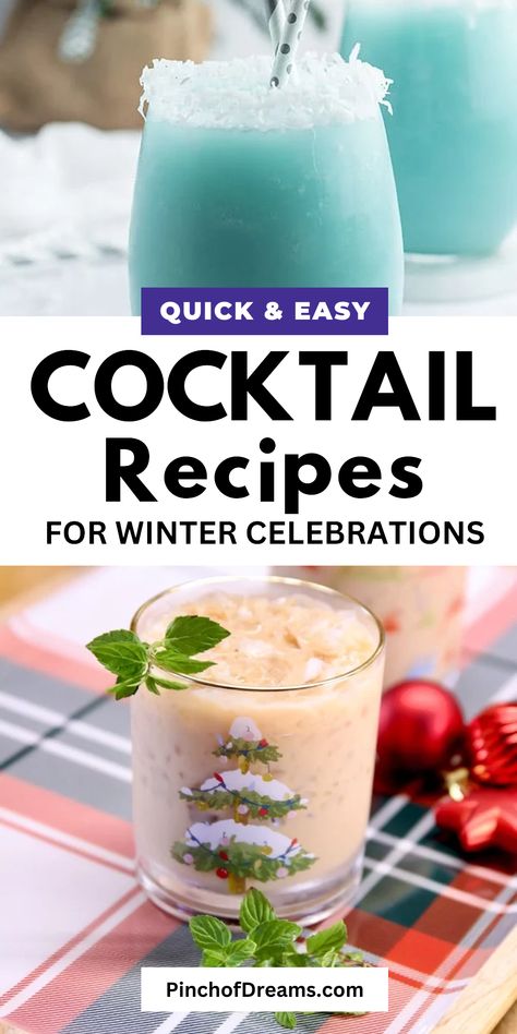 Explore our curated list of the best Winter Cocktails Recipes that will warm your spirits! From easy holiday cocktails to fun Christmas cocktails, we have something for everyone. Discover winter gin cocktails and vodka cocktails perfect for cozy gatherings. Don't miss our Thanksgiving cocktail recipes and Xmas drinks that will elevate your celebrations. Whether you're looking for creamy holiday cocktails or hot cocktails to sip by the fire, our collection of easy winter cocktail recipes has you covered. Cheers to a festive season filled with joy and delicious drinks! Winter Gin Cocktails, Fun Christmas Cocktails, Easy Winter Cocktails, Winter Cocktail Recipes, Easy Holiday Cocktails, Thanksgiving Cocktail Recipes, Bartender Drinks Recipes, Xmas Drinks, Thanksgiving Cocktail