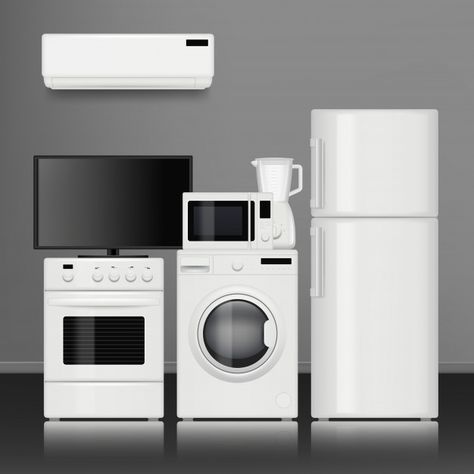 Kitchen home appliances. household store... | Premium Vector #Freepik #vector #technology #house #kitchen #home Microwave Oven Repair, Oven Repair, Washing Machine Repair, Air Conditioner Repair, Viking Appliances, Appliance Repair Service, Commercial Appliances, Household Appliance, Appliance Repair