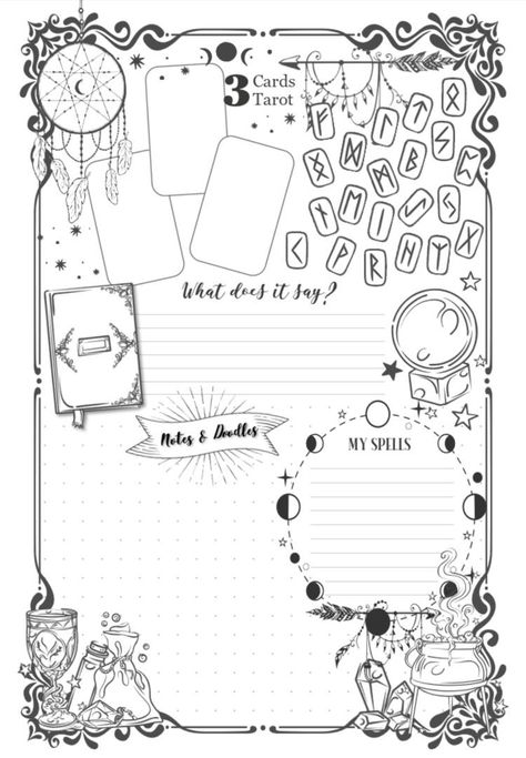 Witchy Planner Printables Free, Witchcraft Journal, Witch Coloring Pages, Writing Paper Printable, Grimoire Book, Wiccan Spell Book, Witchcraft Spell Books, Witch Spell Book, Book Of Shadow