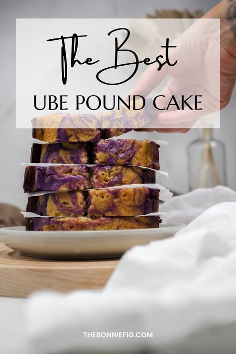 Ube Cream Cheese, Ube Dessert Recipe, Perfect Pound Cake Recipe, Filipino Dessert Recipes, Cream Cheese Swirl, Ube Recipes, Cake Portions, Cassava Cake, Filipino Food Dessert