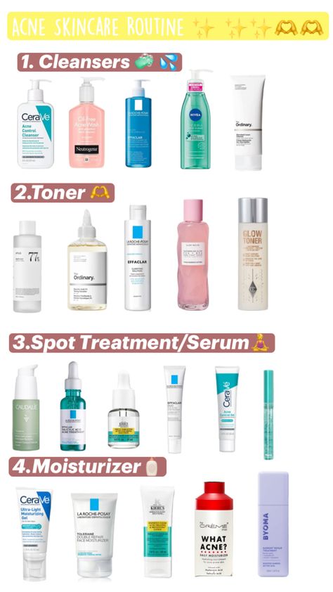 Remember, acne not only gets better applying lots of creams and treatments, you have to maintain a healthy life. You gotta eat healthy and drink lots of water 💦. Doing exercise is also a must Routine For Acne Prone Skin, Anti Acne Skin Care, Acne Prone Skin Care Routine, Best Routine, Acne Routine, Acne Prone Skin Care, Recommended Skin Care Products, Oily Skin Acne, Acne Skincare