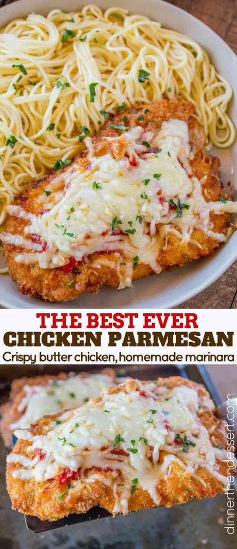 Parmesan Dinner, Best Chicken Parmesan, Chicken Parmesan Recipe Easy, Easy Marinara Sauce, Chicken Parmesan Recipe, Easy Chicken Parmesan, Parmesan Recipes, Chicken Entrees, Baked Chicken Parmesan