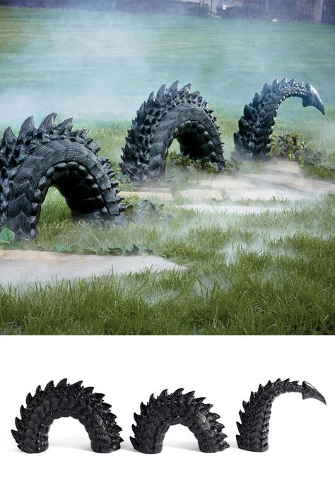 A three section yard statue that creates the illusion that a scaled spiky tail of a mystical gigantic dragon is breeching the surface of your lawn. Dragon Tail, Faith Tattoo, Diy Lawn, Body Hacks, Field Day, Art Inspiration Painting, Art Reference Poses, Tattoos For Guys, Art Reference