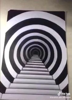 Optical Illusions Art Painting, Geometric Pencil Drawings, 3d Art Simple, Optical Art Painting, Cool Illusions To Draw, Illusion Art Tutorial, Illusion Painting Ideas, Simple Illusion Art, Op Illusion Art