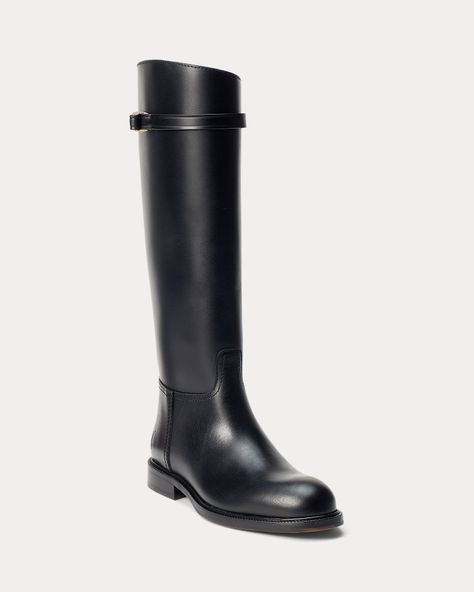 Polo Ralph Lauren | Black Leather Riding Boot Polo Boots, Ralph Lauren Boots, Boot For Women, Black Leather Riding Boots, Womens Riding Boots, Women Ralph Lauren, Black Knee High Boots, Tall Riding Boots, Riding Boot