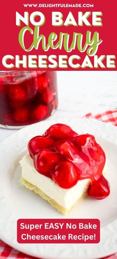 No Bake Cherry Cheesecake | EASY Cherry Cheesecake Recipe No Cook Cherry Cheesecake, Easy Cheesecake Recipes No Bake Simple, No Bake Cherry Cheesecake Recipes, Nobakecheesecake Recipes, No Bake Cheesecake Recipes Easy, Cherry Cheesecake Recipes, Easy No Bake Cherry Cheesecake, Cherry Cheesecake No Bake, Easy Cheesecake Recipes No Bake