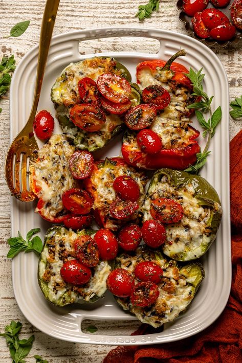 Stuffed Bell Peppers [Vegetarian] | Orchids   Sweet Tea Stuffed Bell Peppers Vegetarian, Vegetarian Lasagna Soup, Baked Stuffed Peppers, Vegetarian Stuffed Peppers, Best Vegan Protein, Vegan Protein Sources, Vegetarian Lasagna, Bell Pepper Recipes, Meatless Recipes