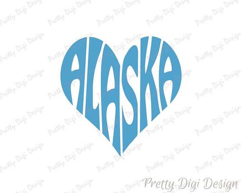 Alaska Drawing, Alaska Doodles, Alaska Svg Free, Diy Gifts Love, Alaska Svg, Alaska Shirt Design, Scrapbooking Alaska, Alaskan Art, Logo Online Shop