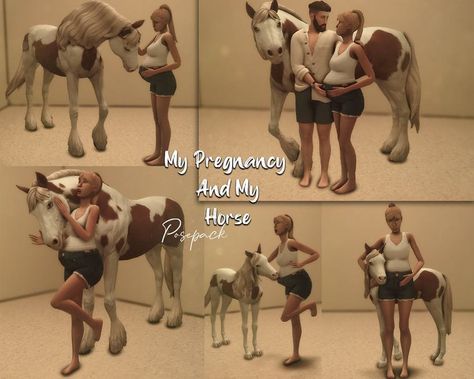 Sims 4 Pregnancy Poses, Sims 4 Horse Ranch Cc, Sims 4 Pregnancy, Pregnant Horse, Sims 4 Horse Ranch, Cute Pregnancy Photos, Pregnancy Poses, Wholesome Moments, Pregnancy Ultrasound