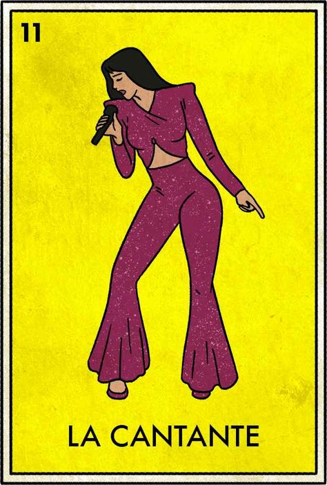 La Cantante Latina Clothes, Latino Pride, Mexico Wallpaper, Mexican Bingo, Mexican Loteria, Loteria Cards, Latino Art, Selena Q, Selena Quintanilla Perez