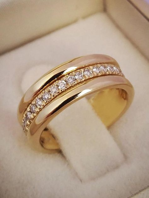 Ring Master, Wedding Ring Shapes, Wedding Ring For Women, Moissanite Band, Gold Color Ring, Ringe Gold, Ring Moissanite, Popular Jewelry, Fashion Wedding