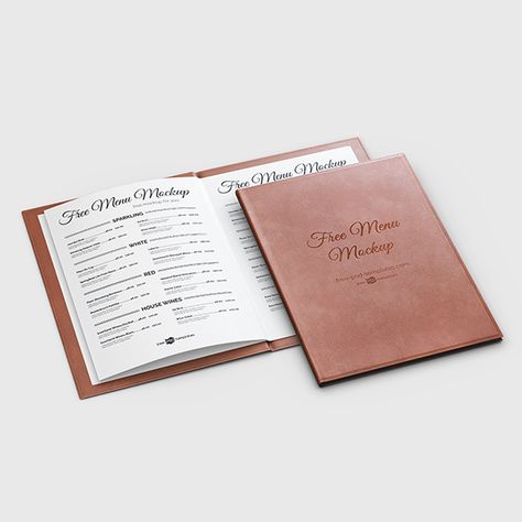 Free PSD Menu Mockup Template Menu Mockup Free, Leather Menu, Booklet Template, Menu Mockup, Free Mockup Templates, Menu Book, Menu Card, Red House, Mockup Free Download