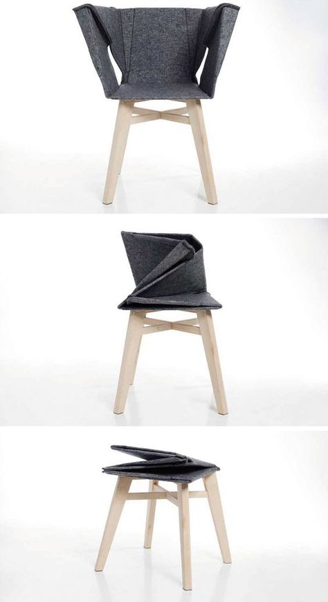 Stools Design, Origami Furniture, Foldable Chairs, Folding Furniture, Origami Design, Stool Design, Creative Furniture, Chaise Design, Cool House Designs