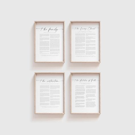 LDS Proclamation Bundle Cursive 5 Sizes Living Christ - Etsy Australia Baptismal Covenants, Lds Artwork, Family Proclamation, Text Artwork, Names Of Christ, Articles Of Faith, Christian Friends, Wreath Watercolor, Relief Society