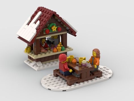 Winter Village Market Christmas from BrickLink Lego Christmas Village Diy, Lego Winter Village Moc, Christmas Lego Village, Lego Winter Village Ideas, Christmas Lego Ideas, Christmas Lego, Lego Christmas Village, Lego Winter Village, Lego Village