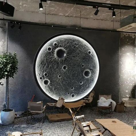 Lunar Glow 3D Relief Moon Wall Lamp – Creative Decorative LED Art Light Garden Home Office, Led Art, Dining Table With Storage, Console Table Bedroom, Makeup Table Vanity, Vanity Chair, Art Light, Indoor Fireplace, Living Room Side Table