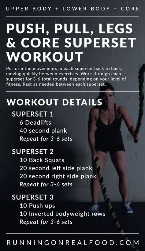 Superset Workout, Push Pull Legs, Strength Conditioning By Body Part, Full Body Workouts, Conditioning Workouts, Fitness Routines, Body Strength, Popular Workouts, Crossfit Workouts