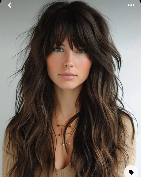 Long Shaggy Haircuts, Curly To Straight Hair, Straight Hair With Bangs, Long Shag Hairstyles, Haircut 2023, Long Shaggy, Modern Shag Haircut, Shaggy Long Hair, Long Shag Haircut