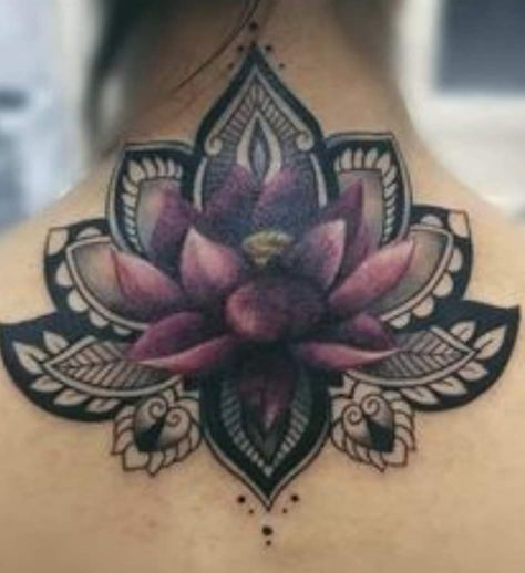 Tattoo Cover Up Ideas For Women Back, Low Back Cover Up Tattoo, Neck Tattoo Cover Up For Women, Cover Up Neck Tattoos For Women, Back Of Neck Tattoos For Women Cover Up, Back Cover Up Tattoos For Women, Lotus Flower Cover Up Tattoo, Cover Up Back Tattoos Female, Tattoo Cover Up Ideas For Women