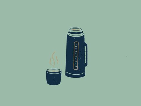 Grounds & Hounds Camp Out Thermos Illustration by Addie Kitchen on Dribbble Coffee Company, Make Me Smile, Creative Professional, Global Community, Illustration Design, Illustration Art, Cute Animals, Design Inspiration, Camping