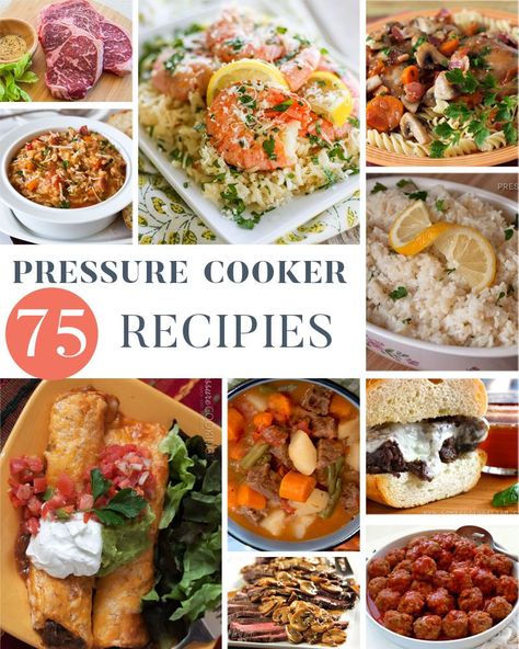 With 75 (and growing) pressure cooker recipes this awesome list will give you all the inspiration (and recipes) you need for your meal planning! Farberware Pressure Cooker, Power Pressure Cooker Xl Recipes, Power Cooker Recipes, Microwave Pressure Cooker, Cooking Shrimp, Pressure Cooker Xl, Multi Cooker Recipes, Pressure Cooker Recipe, Power Pressure Cooker